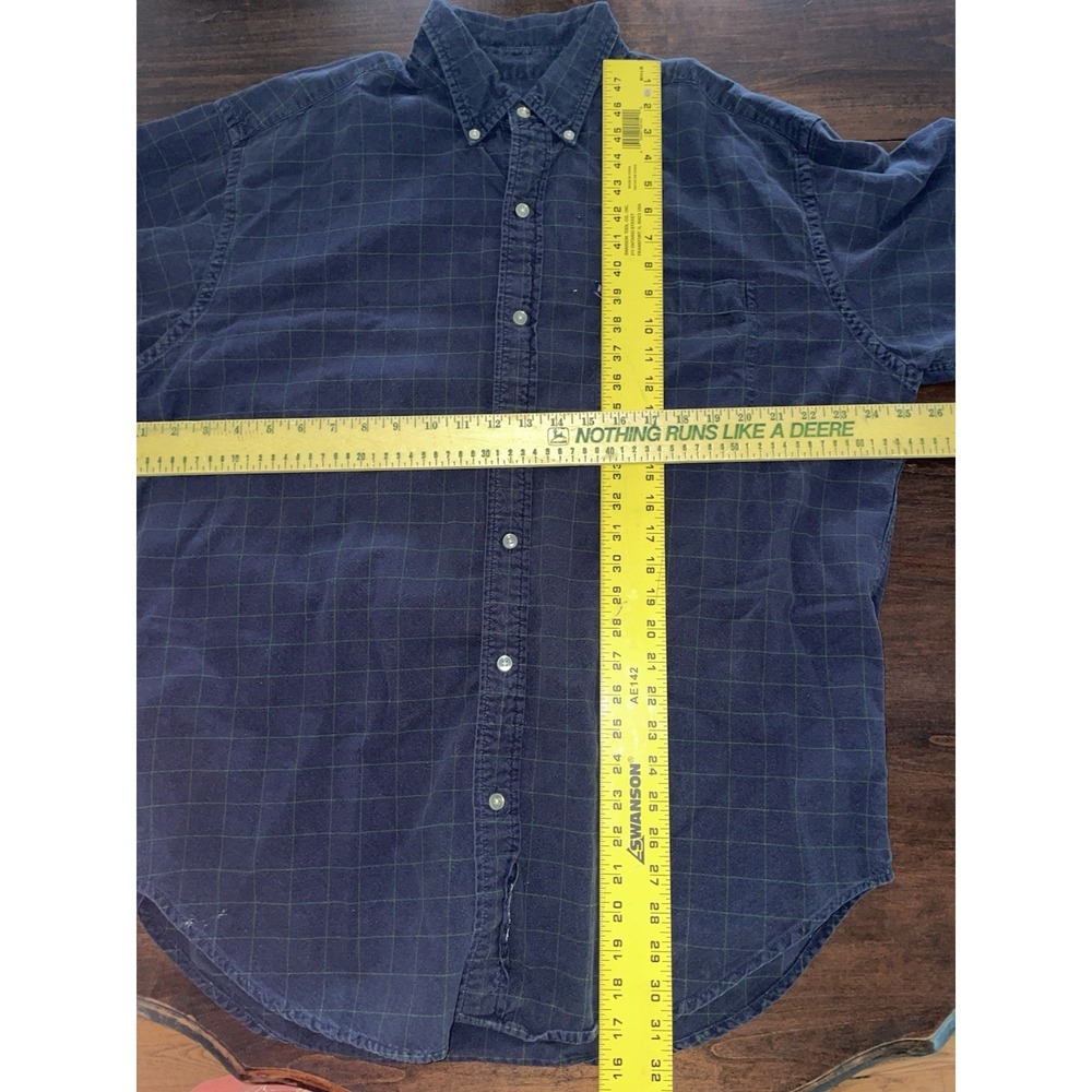 Ralph Lauren Jeans Co. Mens Large Size Blue Plaid Button Up Shirt Casual Vintage - Picture 4 of 4